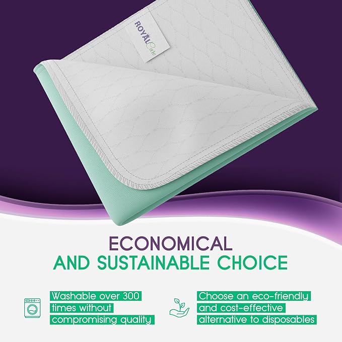 Incontinence Bed Pads - Big Size - Reusable Waterproof Underpad Chair, Sofa and Mattress Protectors - Highly Absorbent, Machine Washable - for Children, Pets and Seniors (36x72 (Pack of 1), Green)-BubblyBeeBaby