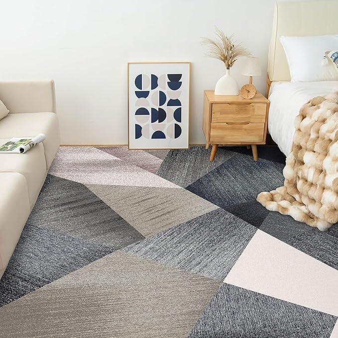 HOMFINE Washable Modern Area Rug - Geometry Style 6x9 Rugs for Living Room, Bedroom, Machine Washable Rug Soft Non Slip Non Shedding Area Rug - Green, 6'x9'-BubblyBeeBaby