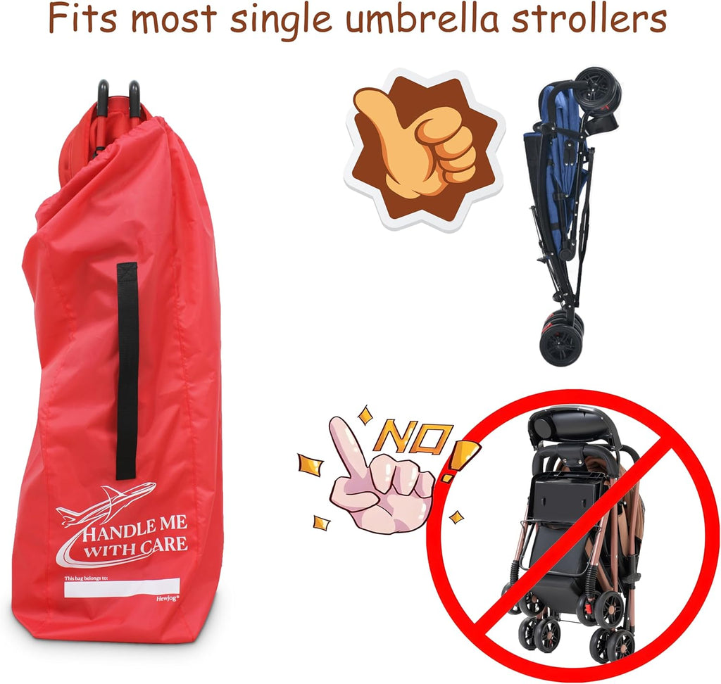 Stroller Travel Bag for Airplane, for Single Umbrella Strollers, Black