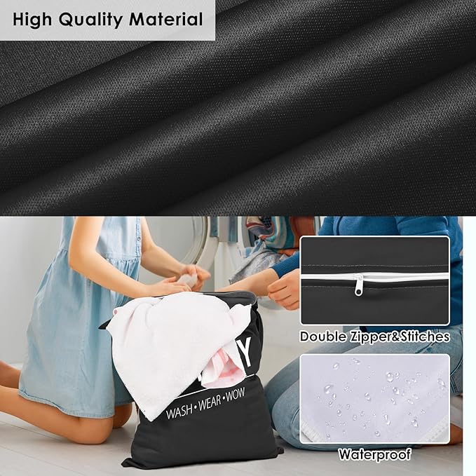 2 Pcs Large Travel Laundry Bag Waterproof Wet Dry Bag Washable Dirty Clothes Bag for Gym Clothes Laundry Wet Clothes Swimming Yoga-BubblyBeeBaby