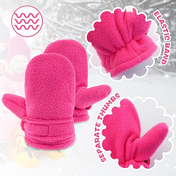 BAVST Baby Toddler Winter Mittens Girls Warm Fleece Lined Gloves Kids Sherpa Lined Mittens for Boys-BubblyBeeBaby