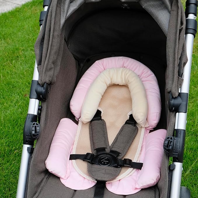 COOLBEBE Upgraded 3-in-1 Babybody Support for Newborn Infant Toddler - Extra Soft Car Seat Insert Cushion Pad, Perfect for Carseats, Strollers, Swings, Pink-BubblyBeeBaby