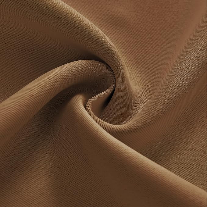 Joydeco Custom Blackout Curtains for Bedroom, 1 Panel Room Darkening Curtains & Drapes for Living Room Window Rod Pocket Back Tab (Custom Size,Brown)-BubblyBeeBaby