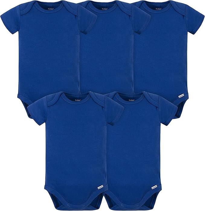 Gerber baby-boys 5 Pack Onesies Multi-packs Bundle Interlock 180 Gsm-BubblyBeeBaby