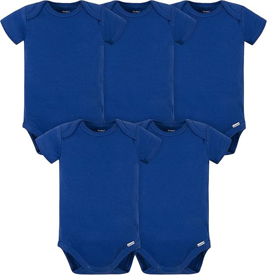 Gerber baby-boys 5 Pack Onesies Multi-packs Bundle Interlock 180 Gsm-BubblyBeeBaby