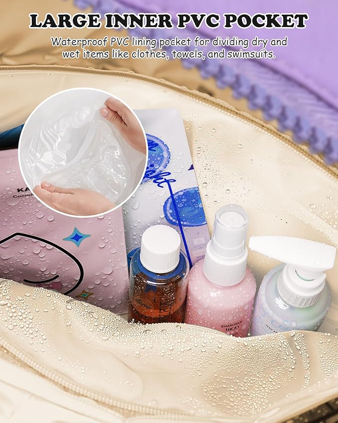 Initial Duffle Bag, Carry On Bags for Women，Granddaughter Gifts-Overnight Bag with Wet Pocket，Lightweight Travel Bags Personalized Gym Tote with Makeup Pouch-BubblyBeeBaby