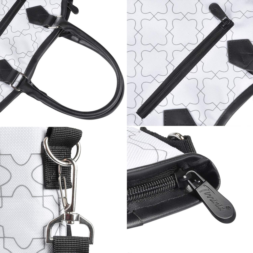 Tirrinia Insulated Wine Gift Carrier Tote - Travel Padded 2 Bottle Wine/Champagne Cooler Bag for Portable Wine Bottle Carrying Case, Women Men Wine Party Bag for Event,BYOB,Beach, Gift for Wine