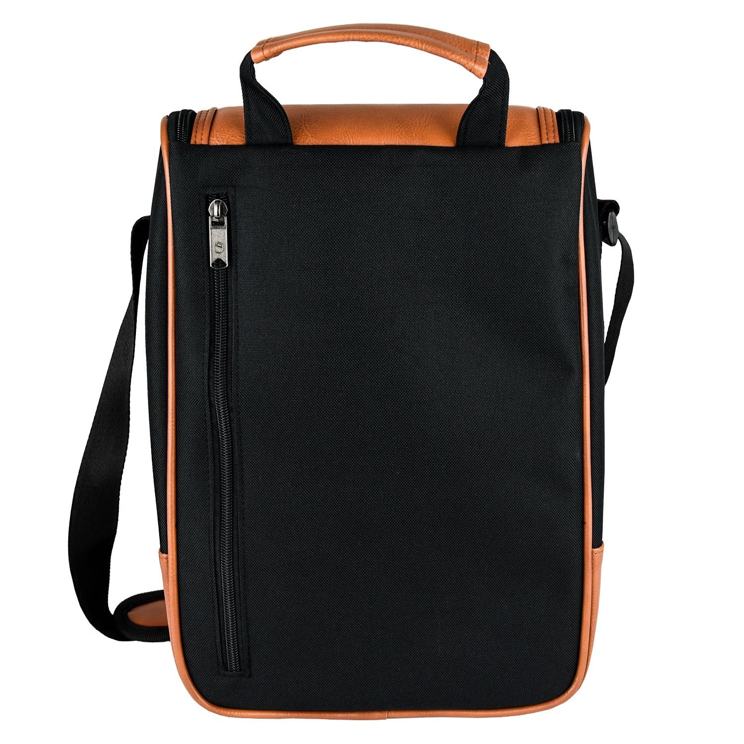 Freshore® Wine Leather Tote Cooler Insulated Bag - Luxury 2 Bottle Carrier Design For Lunch/Travel - Idea Gift For Women/Man (Reserve Place For Corkscrew Opener, Light Brown)