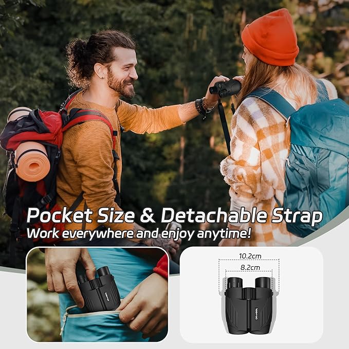 20X25 Small Binoculars for Adults and Kids, Large Eyepiece Binoculars for Bird Watching Easy Focus, Pocket High Powered Opera Glasses for Concert, Cruise Ship, Travel Must Have-BubblyBeeBaby