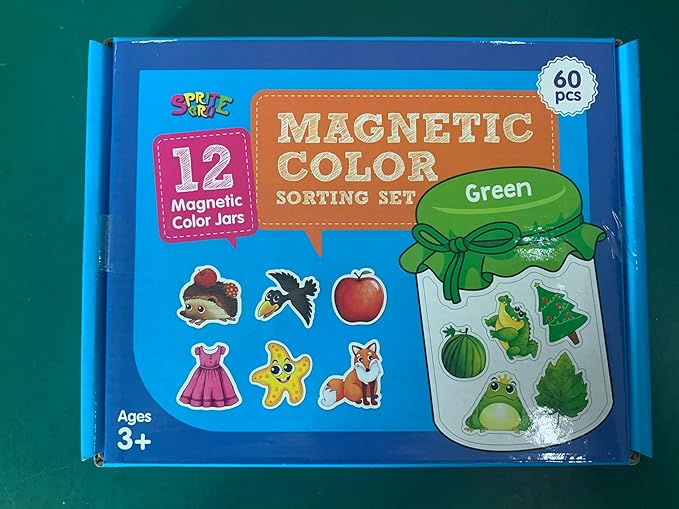 12 Pieces Magnetic Color Sorting Toys, 60 Color Magnets Educational Refrigerator Whiteboard for Baby Toddlers Kids Magnets-BubblyBeeBaby