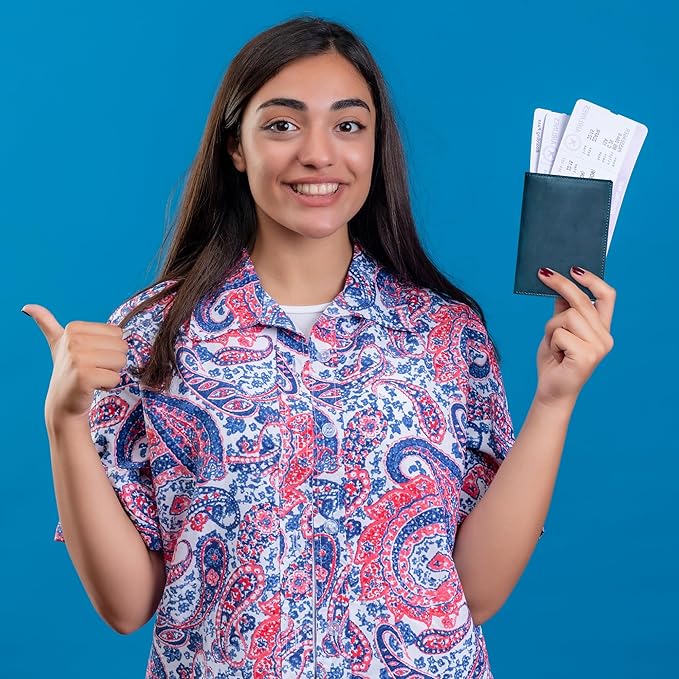 HIFA Leather Passport Holder, Handmade Passport Cover with Card and Ticket Slot - Genuine Leather, Elegant Design, Easy Access - Passport Case, Passport Wallet, Passport Holder-BubblyBeeBaby