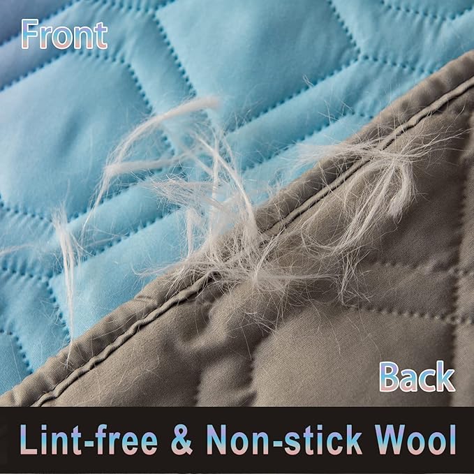 100% Waterproof Dog Bed Cover 86x82 inch Reversible Changing Pad Reusable Camping Mat for Kids/Pet/Dog/Cat Washable Geometric Embroidery Blanket Patchwork Rainbow Ombre Printed+Gray-BubblyBeeBaby