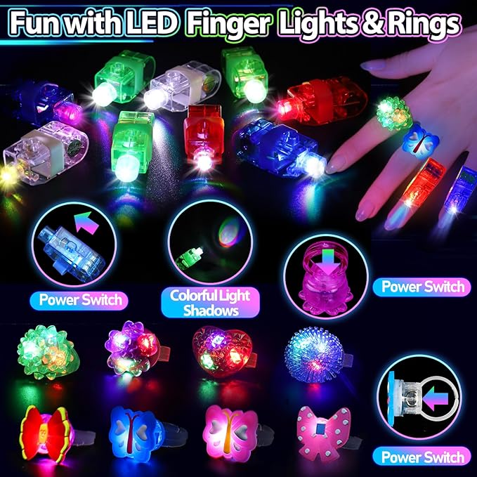 112PCS Glow in the Dark Party Supplies for Kids Adults, Light Up Party Favors with Light Up Glasses, 50 Glow Sticks Bulk Pack for DIY Bracelets Necklaces, Neon Party Supplie Decorations for Hallowee-BubblyBeeBaby