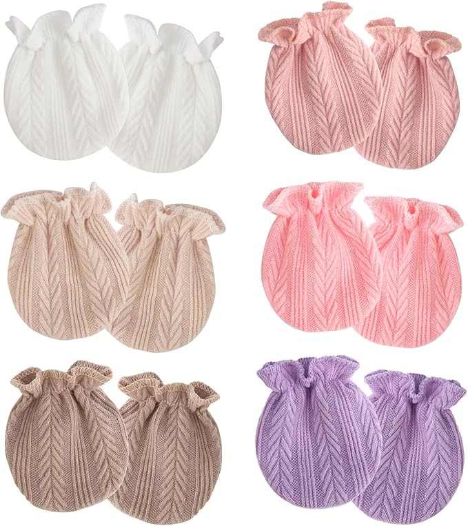 Newborn Baby Mittens No Scratch Cotton Elastic Wrist Gloves Infant Toddler Mittens for Baby Boy Girl 0-6 Months-BubblyBeeBaby
