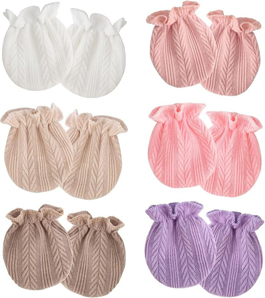 Newborn Baby Mittens No Scratch Cotton Elastic Wrist Gloves Infant Toddler Mittens for Baby Boy Girl 0-6 Months-BubblyBeeBaby