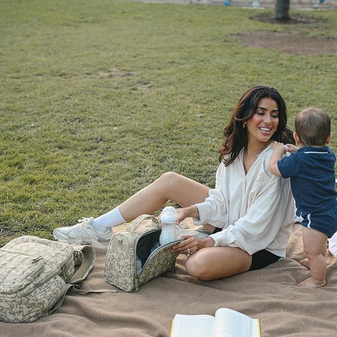 JuJuBe x Sazan Hendrix - New Insulated Bottle Bag, Breastmilk Storage Bag for Baby Bottles, Travel Waterproof Insulated Lunch or Cooler Bag for Nursing, Milk, Snacks, Paisley Floral, Mother's Day Gift-BubblyBeeBaby