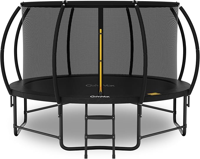 14FT 12FT 10FT 16FT Trampoline with Safety Enclosure, Anti-Rust Coating – ASTM Certified, Heavy-Duty Outdoor Trampoline with Ladder – for Kids & Adults-BubblyBeeBaby
