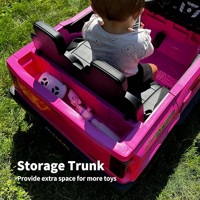 24V 2 Seater Ride on Toy for Big Kids, Electric SUV Kids Car to Drive w/Parent Remote, 2WD/4WD Switchable - Pink-BubblyBeeBaby