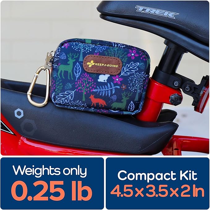 KeepGoing Small Travel First Aid Kit Kids – 60 Pc. Mini First Aid Kit for Purse, Diaper Bag, & Backpack with Latex-Free Bandages – 4 Oz., & 4.5 x 3.5 x 2 in, TSA-Approved-BubblyBeeBaby