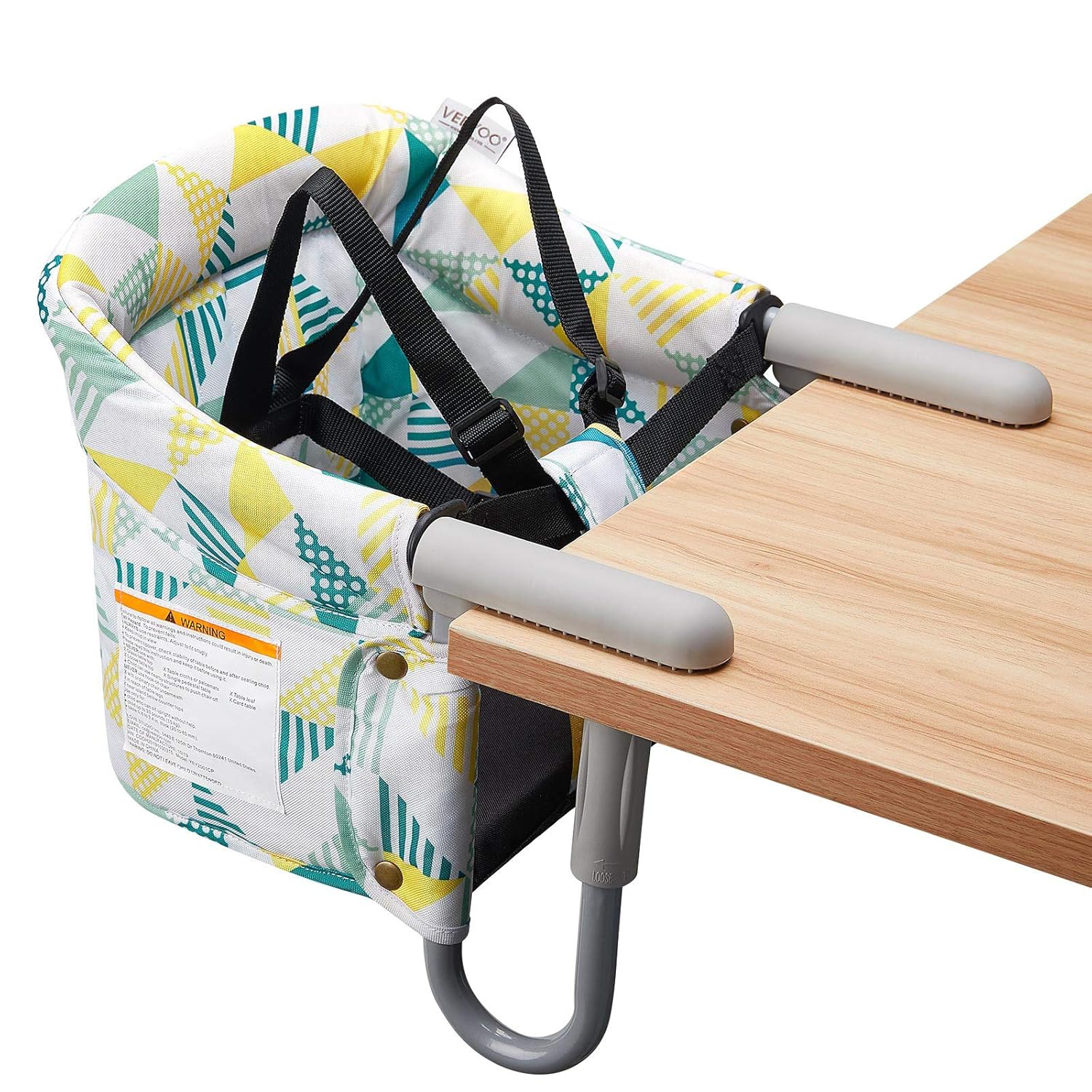 Hook On Chair, VEEYOO Clip On High Chair Folding Fast Table Chair with Storage Bag, Portable Baby Feeding Seat Attach to Table for Home and Travel