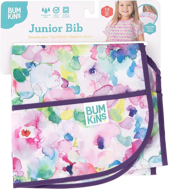 Bumkins Bibs - Toddler Bibs, Waterproof, Large for 1-3 Years, Short Sleeve-BubblyBeeBaby