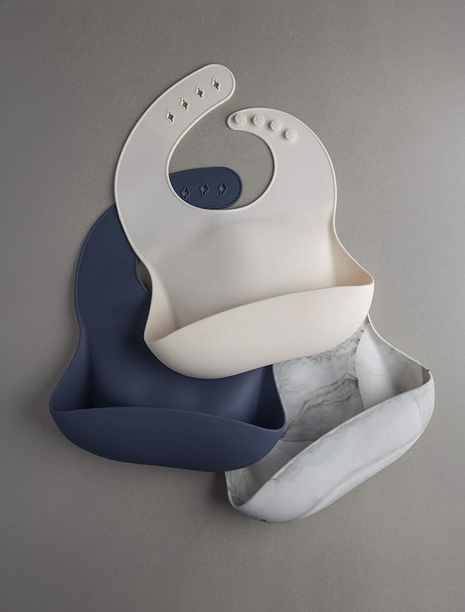 Loulou Lollipop Soft, Waterproof Silicone Feeding Bib-BubblyBeeBaby