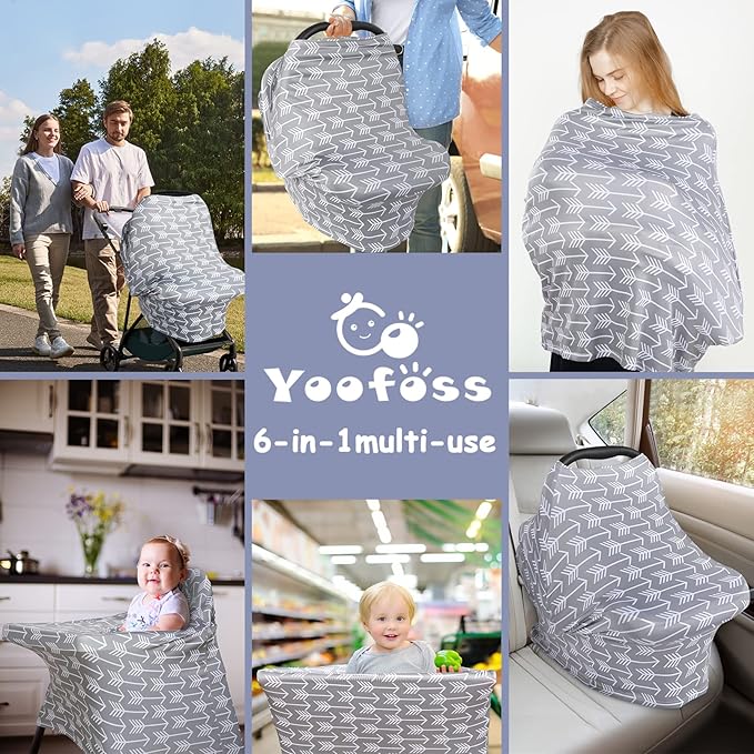Yoofoss Nursing Cover Breastfeeding Scarf - Baby Car Seat Covers, Infant Stroller Cover, Carseat Canopy for Girls and Boys-BubblyBeeBaby