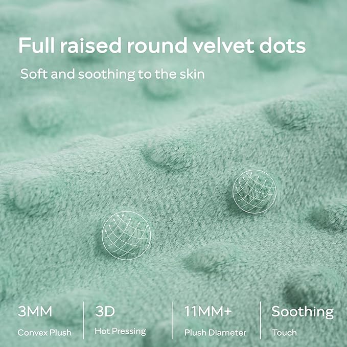 JELLYMONI Fleece Baby Sleep Sack 0-6 Months, 1.5 Tog Warm Winter Baby Wearable Blanket with Plush Dots and 2-Way Zipper, Cotton Toddler Sleep Sack-BubblyBeeBaby