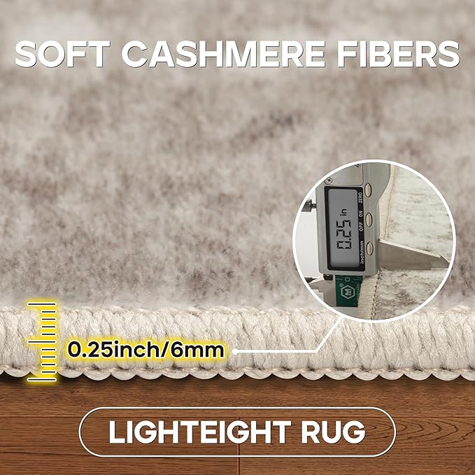 10x14 Area Rugs Large Living Room Rug Washable: Modern Abstract Rug Indoor Modern Carpet Non Slip for Dining Room Bedroom Nursery Home Office Brown Grey-BubblyBeeBaby