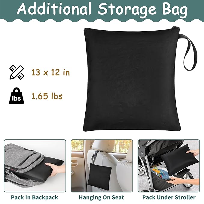 Infant Car Seat Travel Bag Fit Nuna Pipa All Model Car Seat and Base, Fit Doona Baby Stroller, Padded Car Seat Bags for Air Travel, Gate Check Bag with Side Pocket, 5 Protective Feet, Storage Bag-BubblyBeeBaby