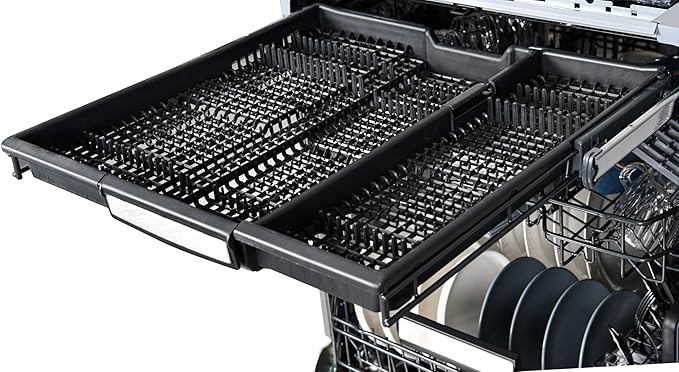 Kenmore 24" Built-in Stainless Steel Tub Dishwasher EasyFlex Third Rack, TurboDry, SmartWash & Reach-Thru Handle-15 Place Settings-45 DBA, Energy Star Certified, Fingerprint Resistant-BubblyBeeBaby