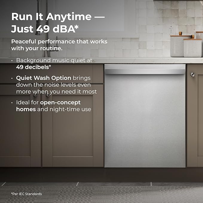 Kenmore 22-14625 24" Built-In Dishwasher - Quiet Tub with TurboDry, Leak, & SmartWash Soil Detection - 15 Place Settings - 49 DBA - ENERGY STAR Certified - Fingerprint Resistant Stainless Steel-BubblyBeeBaby