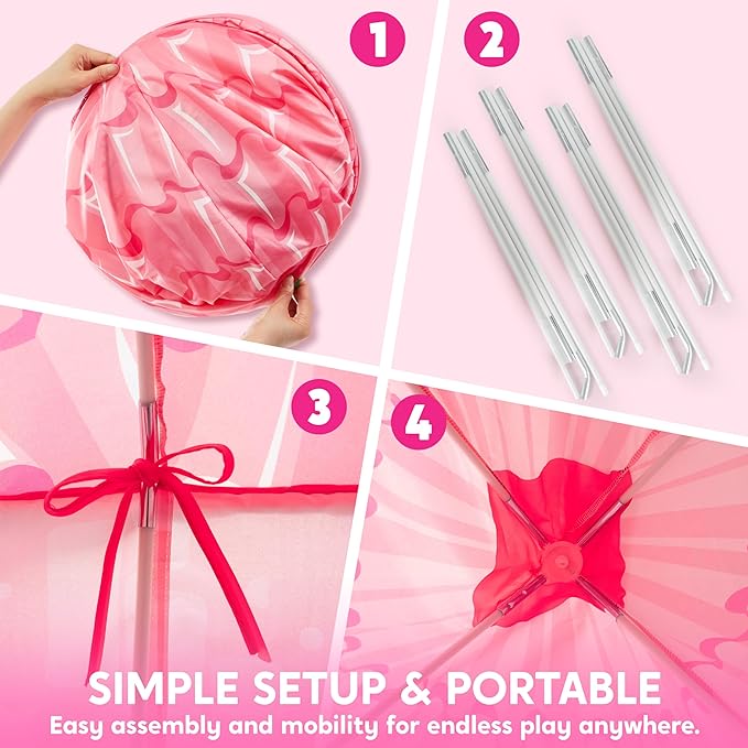 JOYIN Princess Tent Girls Large Playhouse Kids Castle Play Tent for Children, Pop Up Play House for Toddlers Indoor and Outdoor Games-BubblyBeeBaby