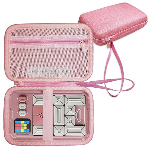 JCHPINE Hard Carrying Case for GiiKER Super Slide Brain Games, Protective Storage Holder for GiiKER Brain Teaser Puzzles Interactive Handheld Game Console Accessories (Case Only) (Pink)-BubblyBeeBaby