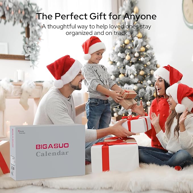 15.6 Inch Digital Calendar, Full HD Touchscreen Smart Planner for Family Schedules - Wall & Desk Mount, Great for Seamless Daily Planning & Household Organization, with LED Reminder Light-BubblyBeeBaby