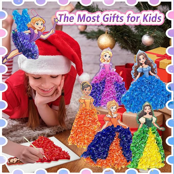 JRD&BS WINL Poke in Fun Art Kit for Kids Toys Age 3-12 Year Old 3D Creative Princesses for Girls Birthday Gifts for 3 4 5 6 7 8 9…… Year Old Boy DIY Craft Art Kit for Teens Beginner Kids-BubblyBeeBaby