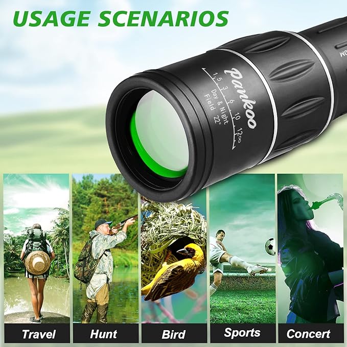 16X52 Monocular Telescope High Powered for Adults, 2023 Power Prism Compact Monoculars for Adults,HD Monocular Scope for Gifts, Outdoor Activity,Bird Watching,Hiking,Concert,Travelling-BubblyBeeBaby