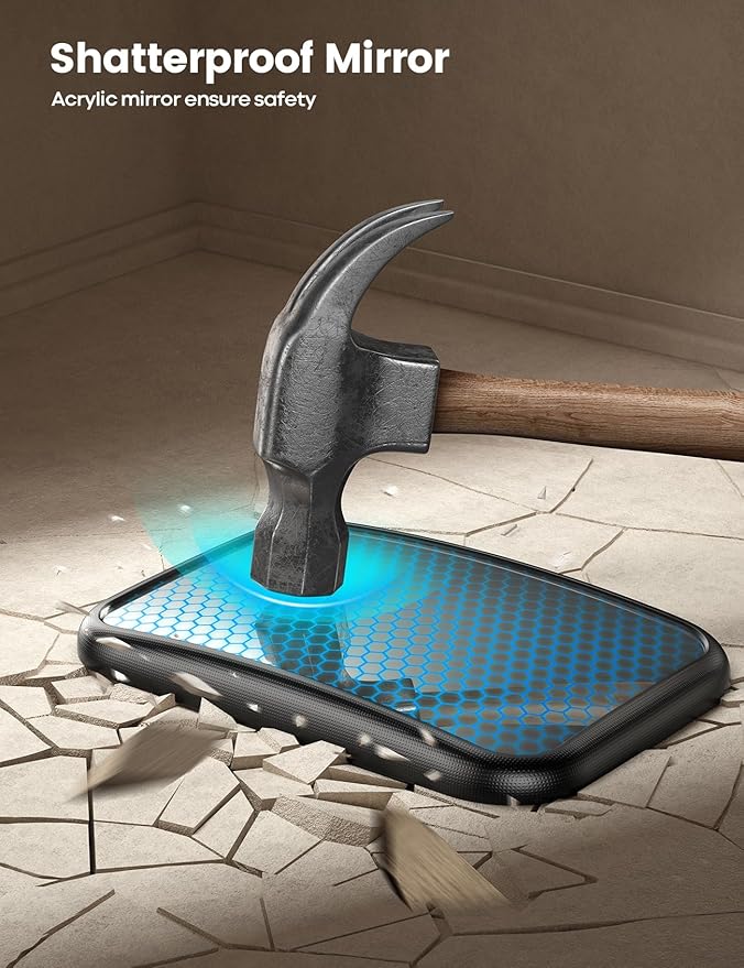 Lamicall Baby Car Mirror for Backseat - [2025 Safest Triangle Hook Clip] Acrylic Car Seat Mirror for Rear Facing, 360° Rotation & Wide Clear View, 3S Quick Install, Newborn Baby Essentials Accessories-BubblyBeeBaby