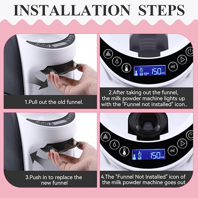 1 Sets Replacement Funnel Compatible with Baby Brezza Replacement Parts Funnel and Cover Baby Formula Dispenser, Grey-BubblyBeeBaby