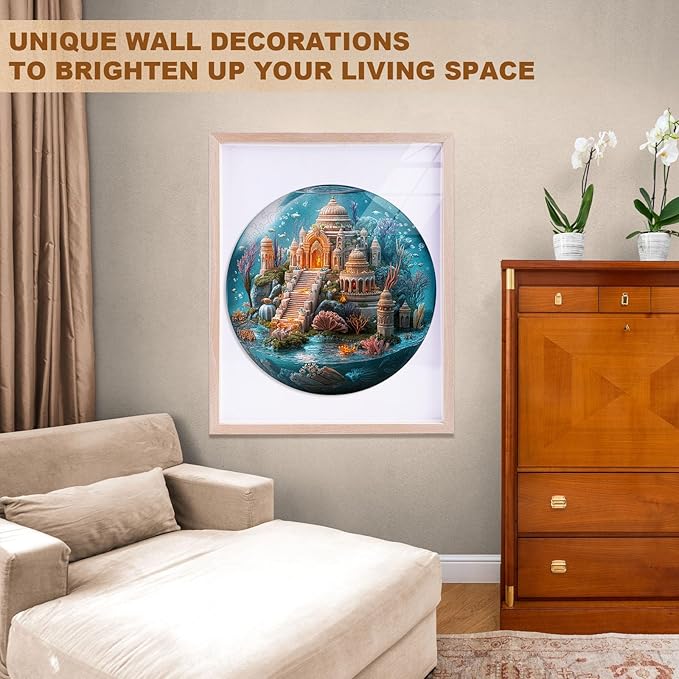 Jigfoxy Wooden Puzzles for Adults, Indian Temple Sanctua Wood Puzzles Adult, Unique Animal Shape Wooden Jigsaw Puzzles for Adults, Birthday Gifts for Puzzle Lovers, Family, Friend (S-8.5*8.5in-100pcs)-BubblyBeeBaby