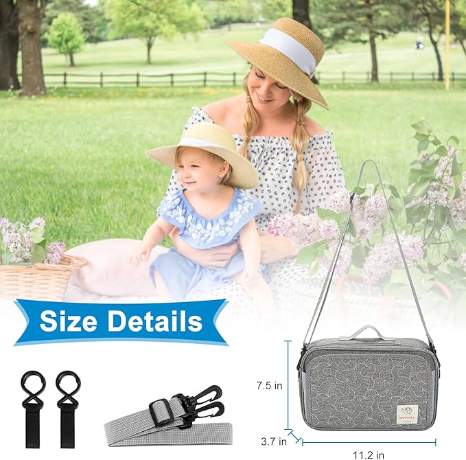 Accmor Stroller Organizer, Universal Stroller Organizer with Insulated Cup Holder Pocket, Dual Purpose Large Capacity Stroller Bag Caddy, Stroller Accessories Fits for Uppababy, Doona, Nuna Strollers-BubblyBeeBaby