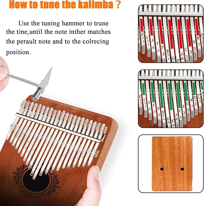 Kalimba 21 Keys Thumb Piano, Easy To Learn Portable Kalimba Thumb Piano With Beautiful Hard Packing Box, Gifts For Kids,Adult,Beginners,Professional-BubblyBeeBaby