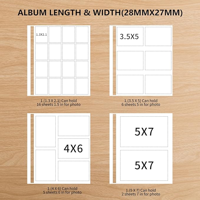 Inspirational Leather Photo Album,Magnetic Self-Stick Page Photo Album,Family Album,Hand Made DIY Albums Holds 3x5, 4x6, 5x7, 6x8 Photos (brown-always remember)-BubblyBeeBaby