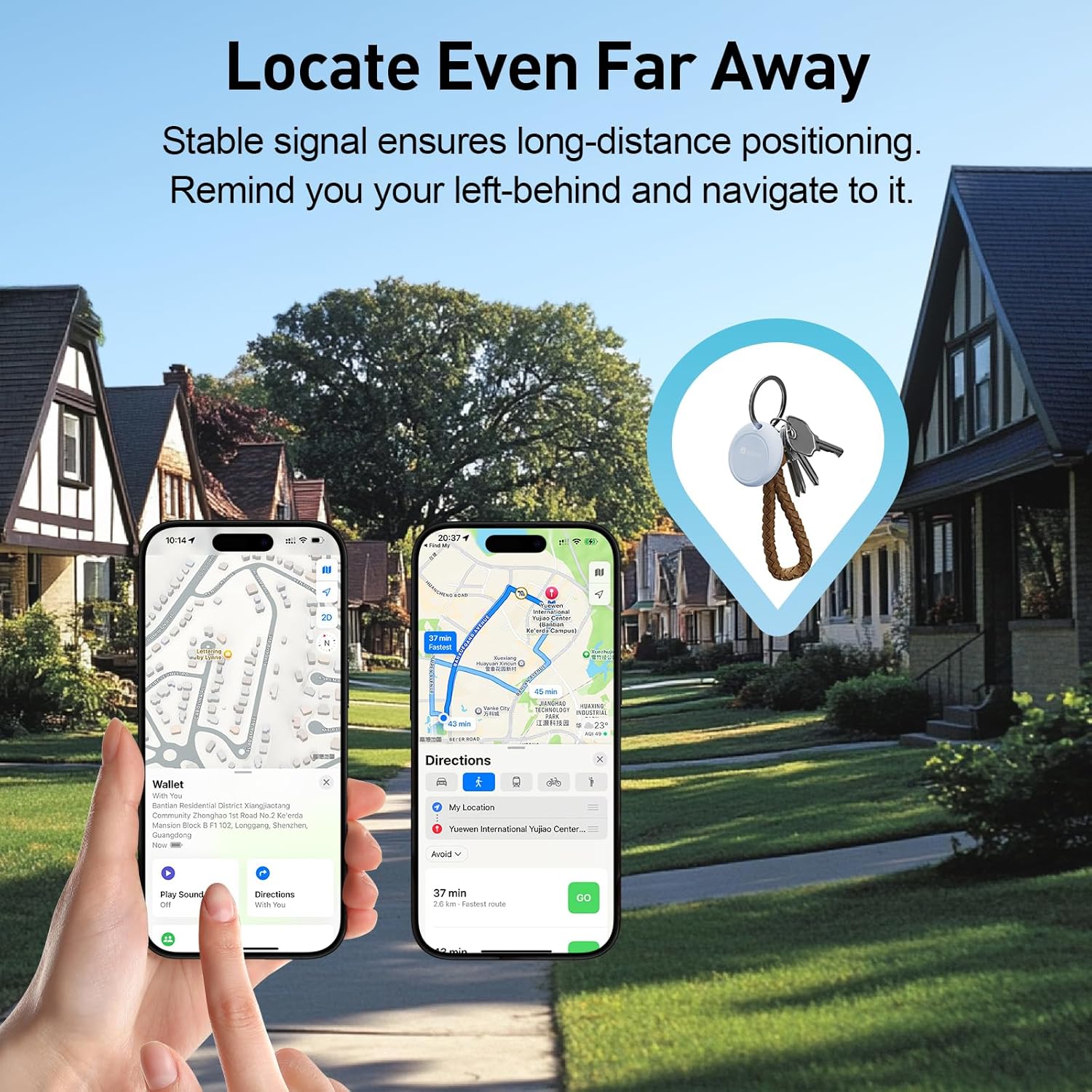 2025 [Apple MFi Certified] (iOS Only) Bluetooth Tracker Smart Finder for Apple Find My, iPhone Card Wallet Finder GPS Tracker, 5-10 Years Battery, Keys Finder and Item Locator for Keys, Bags, Passport