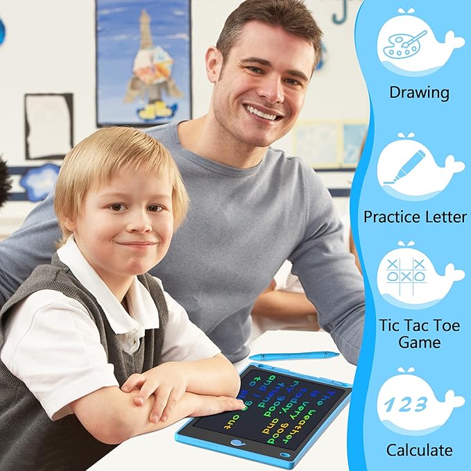 Hockvill LCD Writing Tablet for Kids 8.8 Inch, Toys for Girls Boys Drawing Pad for 3 4 5 6 7 Year Old Kids Toys, Children’s Day Gift Toddler Doodle Board Travel Essentials, Birthday Gift for Children-BubblyBeeBaby