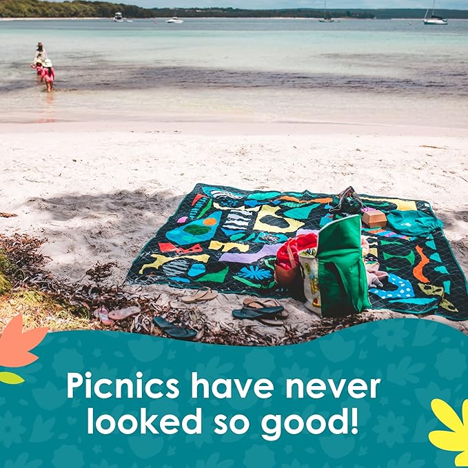 Jumbo Picnic Rug, Large Picnic Mat, 6'7" x 6'7", Outdoor Waterproof Picnic Blanket Beach Mat, Foldable & Waterproof, Picnic Blankets Ideal for Beach & Park, Outdoor Blanket, Rock Candy-BubblyBeeBaby