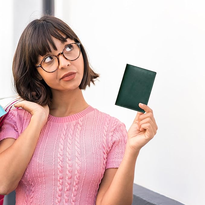 HIFA Leather Passport Holder, Handmade Passport Cover with Card and Ticket Slot - Genuine Leather, Elegant Design, Easy Access - Passport Case, Passport Wallet, Passport Holder-BubblyBeeBaby