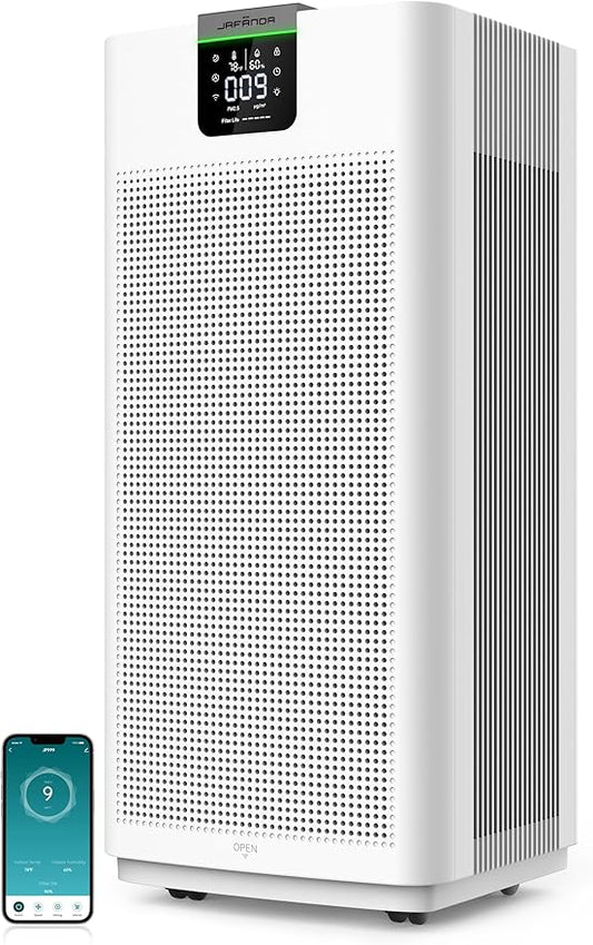 Jafända Air Purifiers for Home Office 4575 ft², APP & Alexa, Ture HEPA 13 Activated Carbon Air Filter, Air Cleaner for Large Room Remove 99.97% Dust Pollen Smoke Pet Dander Allergies Mold Odors VOCs-BubblyBeeBaby