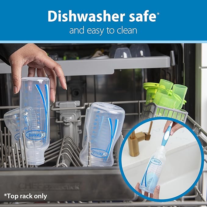 Dr. Brown's Natural Flow Anti-Colic Options+ Narrow Baby Bottle, 4 oz/120 mL, with Level 1 Slow Flow Nipple, Pink, 0m+, 4 Pack-BubblyBeeBaby