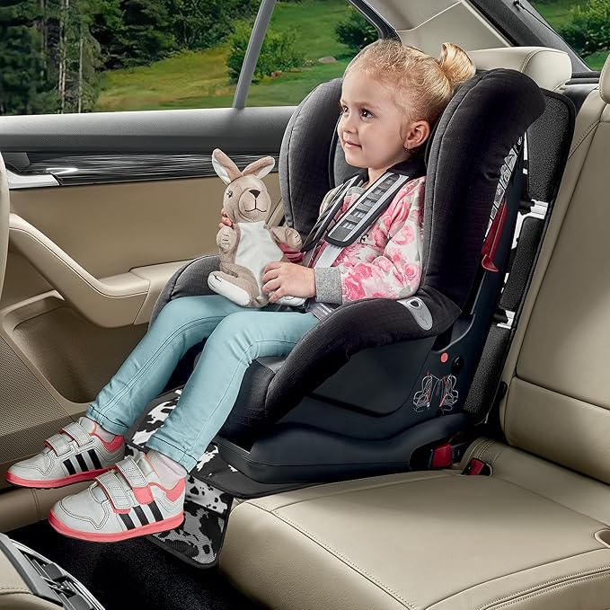 Car Seat Protector for Child Car Seat, 2 Pack Baby Car Seat Covers with Mesh Pockets & Non-Slip Backing 600D Durable Seat Protector Under Baby Car Seat for Car Back Seat (Cow Print, Large)-BubblyBeeBaby